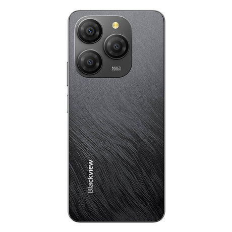 Blackview Shark 9 Smartphone in schwarz - Vorderseite mit 8MP Kamera und eingeschaltetem 6,67 Zoll Display