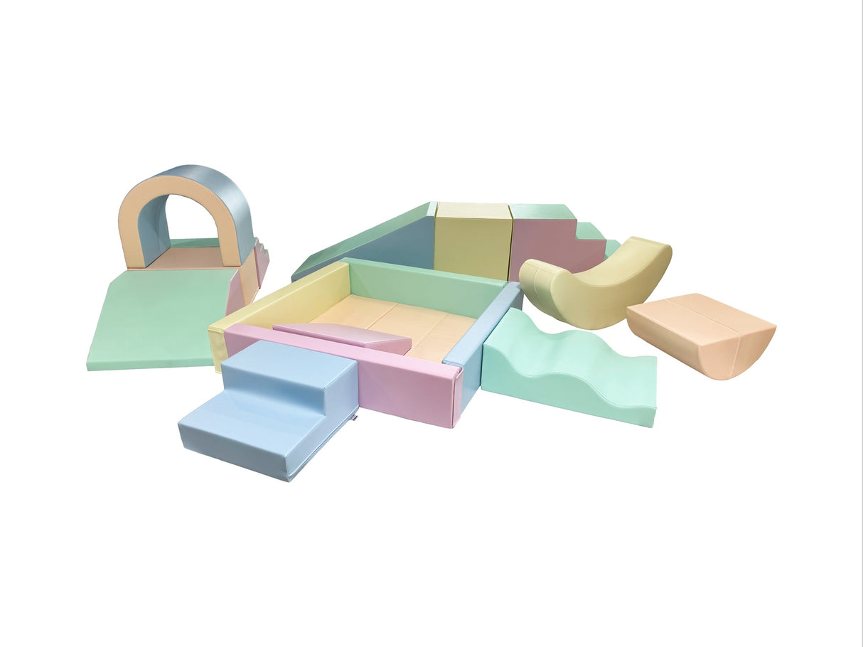 Bunte Schaumstoffspielzeuge in verschiedenen Formen für Kinder zum Spielen