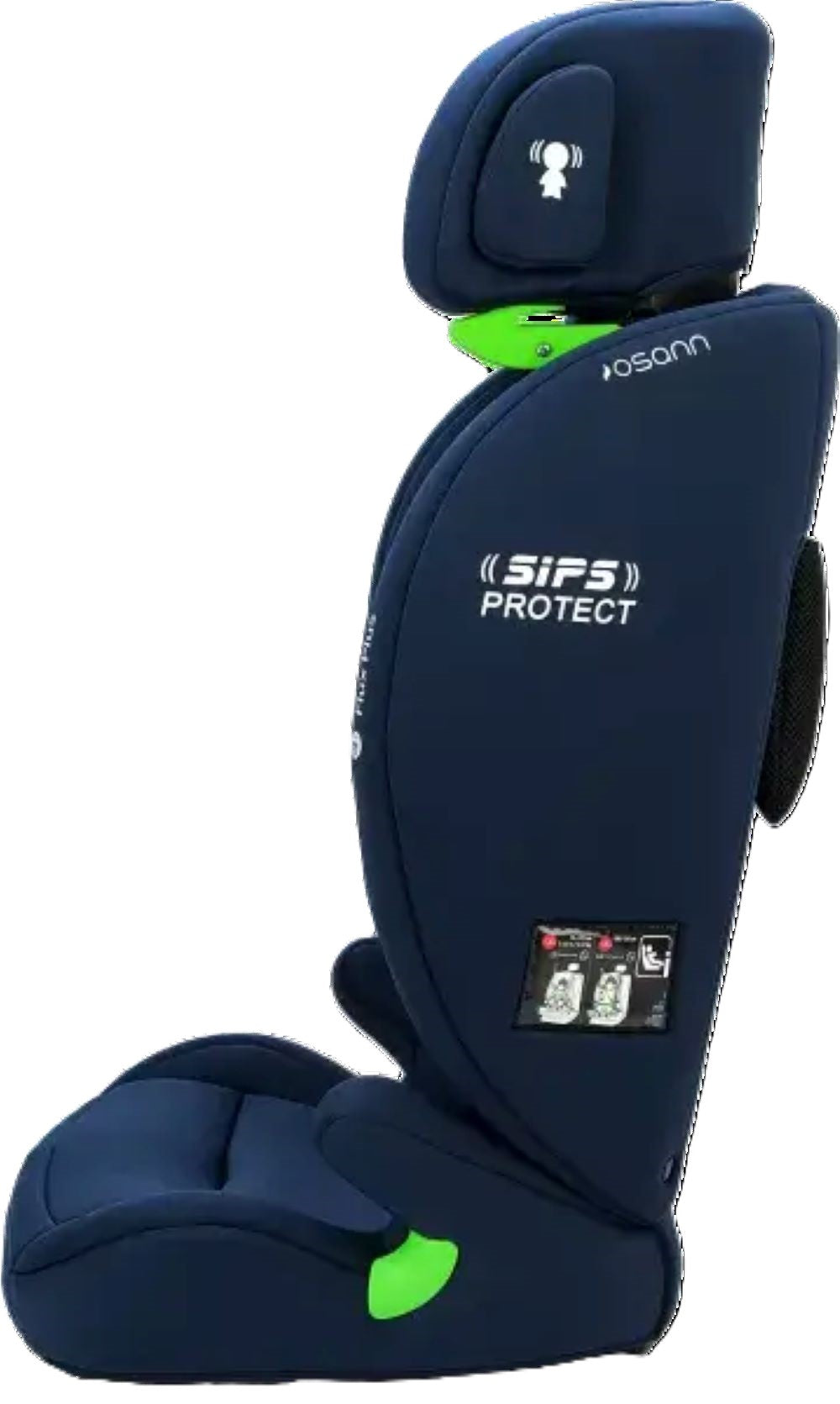 Osann Flux Plus i-Size Kindersitz 76–150 cm – 14-fach höhenverstellbar, Seitenaufprallschutz, ergonomisch, 3-Punkt-Gurt, i-Size R129 – Navy Melange