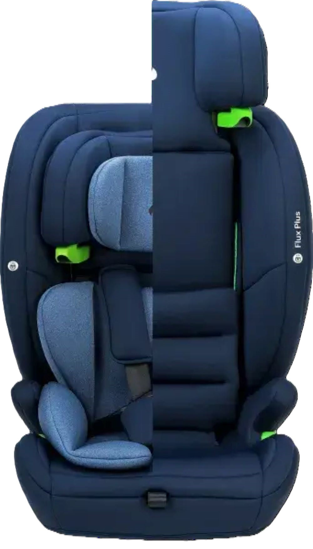 Osann Flux Plus i-Size Kindersitz 76–150 cm – 14-fach höhenverstellbar, Seitenaufprallschutz, ergonomisch, 3-Punkt-Gurt, i-Size R129 – Navy Melange