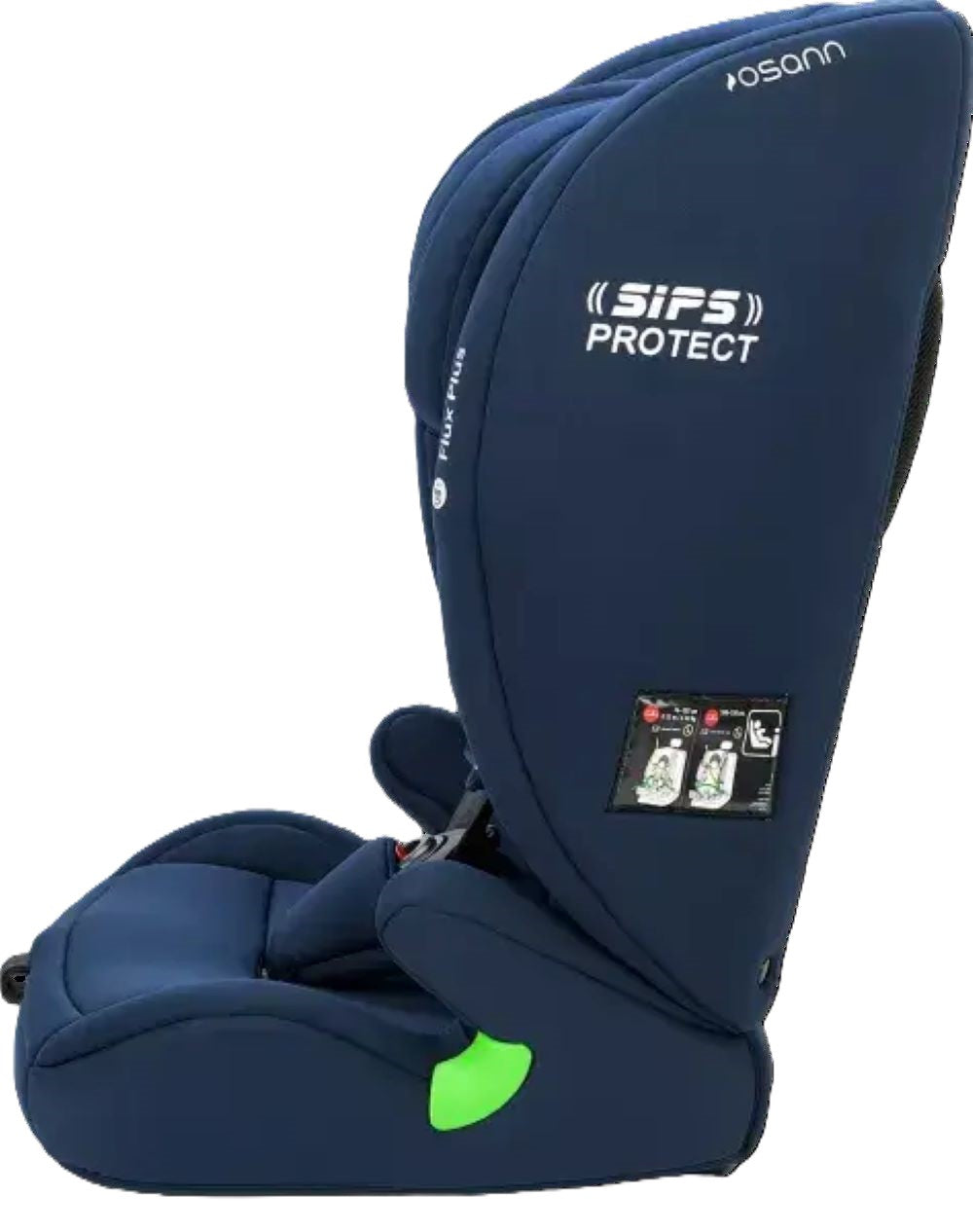 Osann Flux Plus i-Size Kindersitz 76–150 cm – 14-fach höhenverstellbar, Seitenaufprallschutz, ergonomisch, 3-Punkt-Gurt, i-Size R129 – Navy Melange