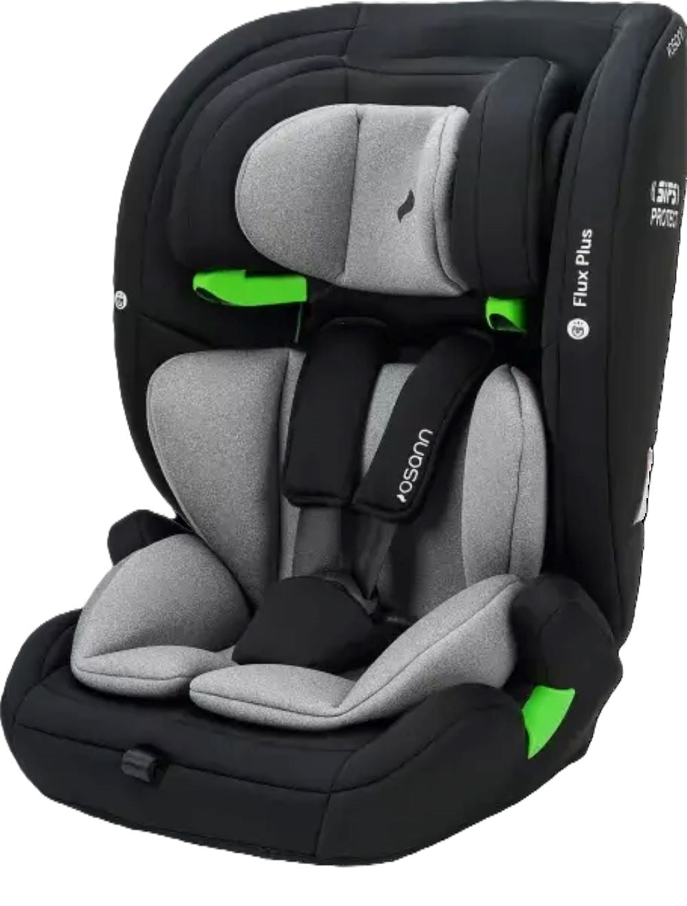 Osann Flux Plus i-Size Kindersitz 76–150 cm – 14-fach verstellbar, Seitenaufprallschutz, ergonomisch, 3-Punkt-Gurt, i-Size R129 – Grey Melange