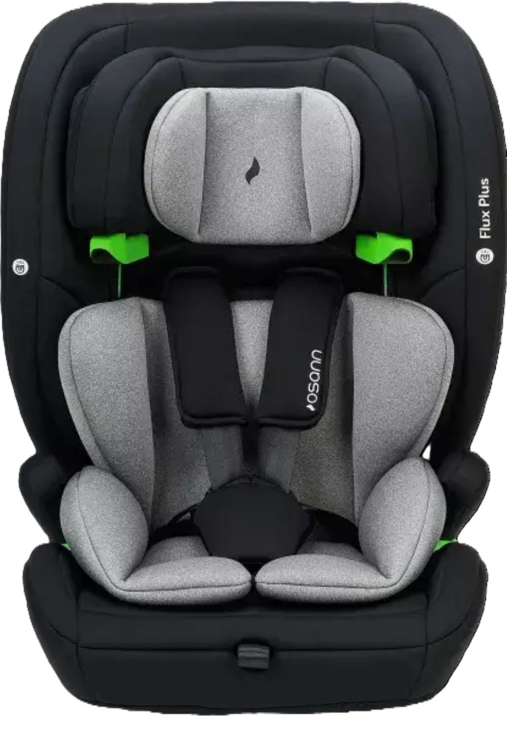 Osann Flux Plus i-Size Kindersitz 76–150 cm – 14-fach verstellbar, Seitenaufprallschutz, ergonomisch, 3-Punkt-Gurt, i-Size R129 – Grey Melange