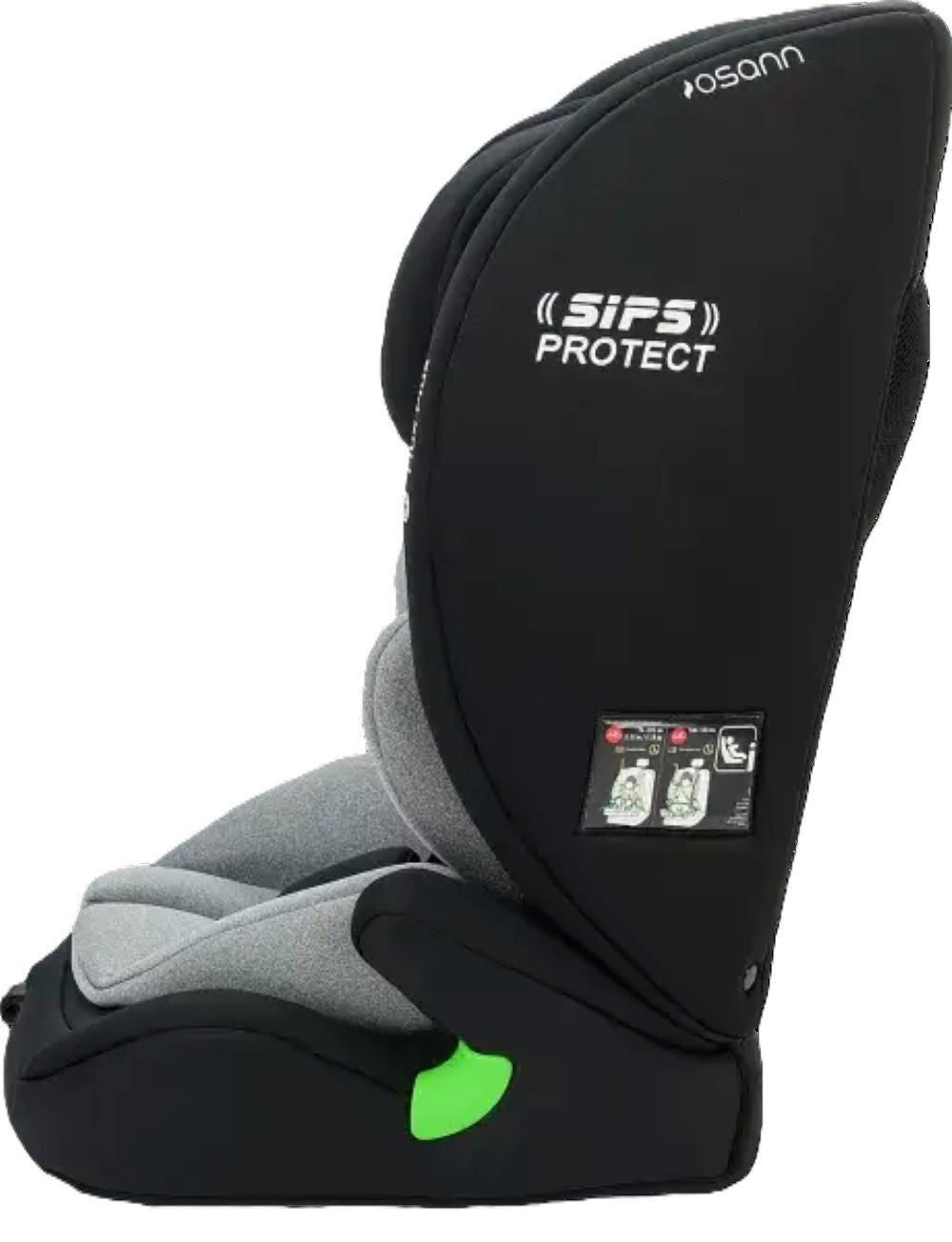 Osann Flux Plus i-Size Kindersitz 76–150 cm – 14-fach verstellbar, Seitenaufprallschutz, ergonomisch, 3-Punkt-Gurt, i-Size R129 – Grey Melange