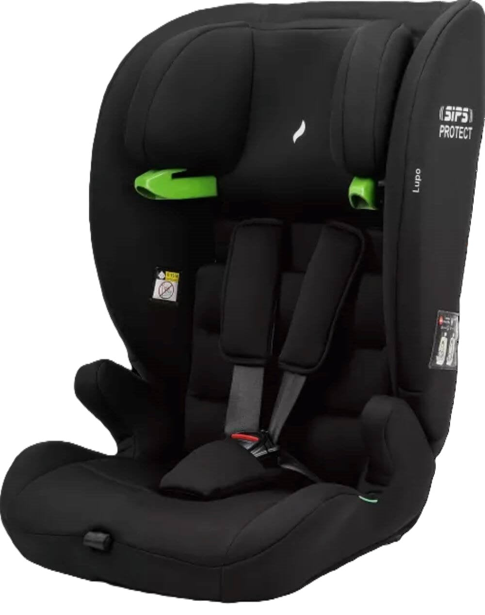 Osann Lupo i-Size Kindersitz 76–150 cm – höhenverstellbar, mit 3-Punkt-Gurt, Seitenaufprallschutz, SIPS PROTECT, R129 – Black