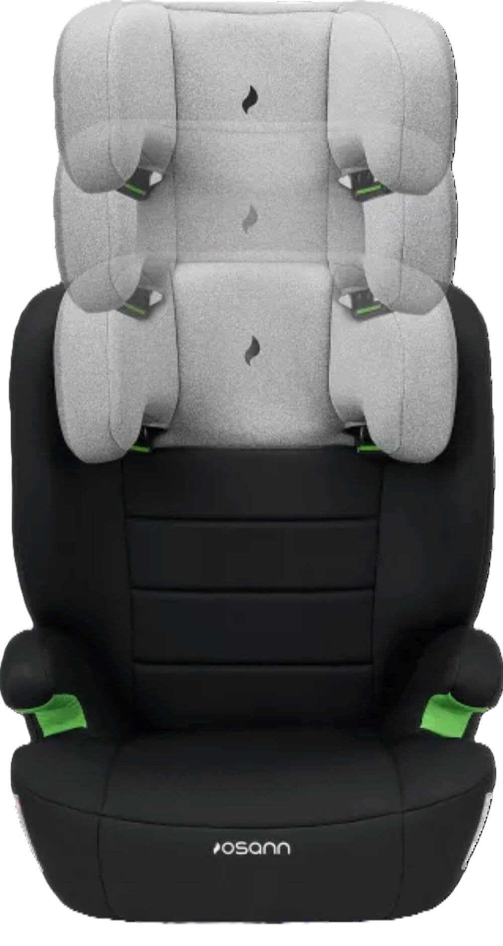 Osann Musca Isofix Kindersitz 100–150 cm – höhenverstellbar, mit/ohne Isofix nutzbar, Seitenaufprallschutz, Memoryschaum, R129 – Grey Melange