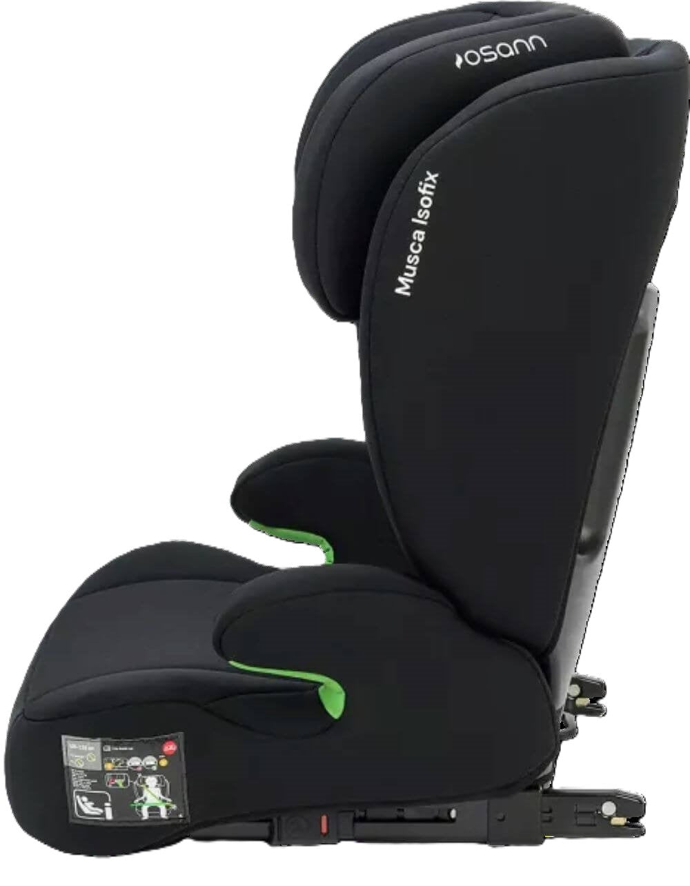 Osann Musca i-Size Kindersitz 100–150 cm – ergonomisch, mitwachsend, Seitenaufprallschutz, Gurtführung – Black