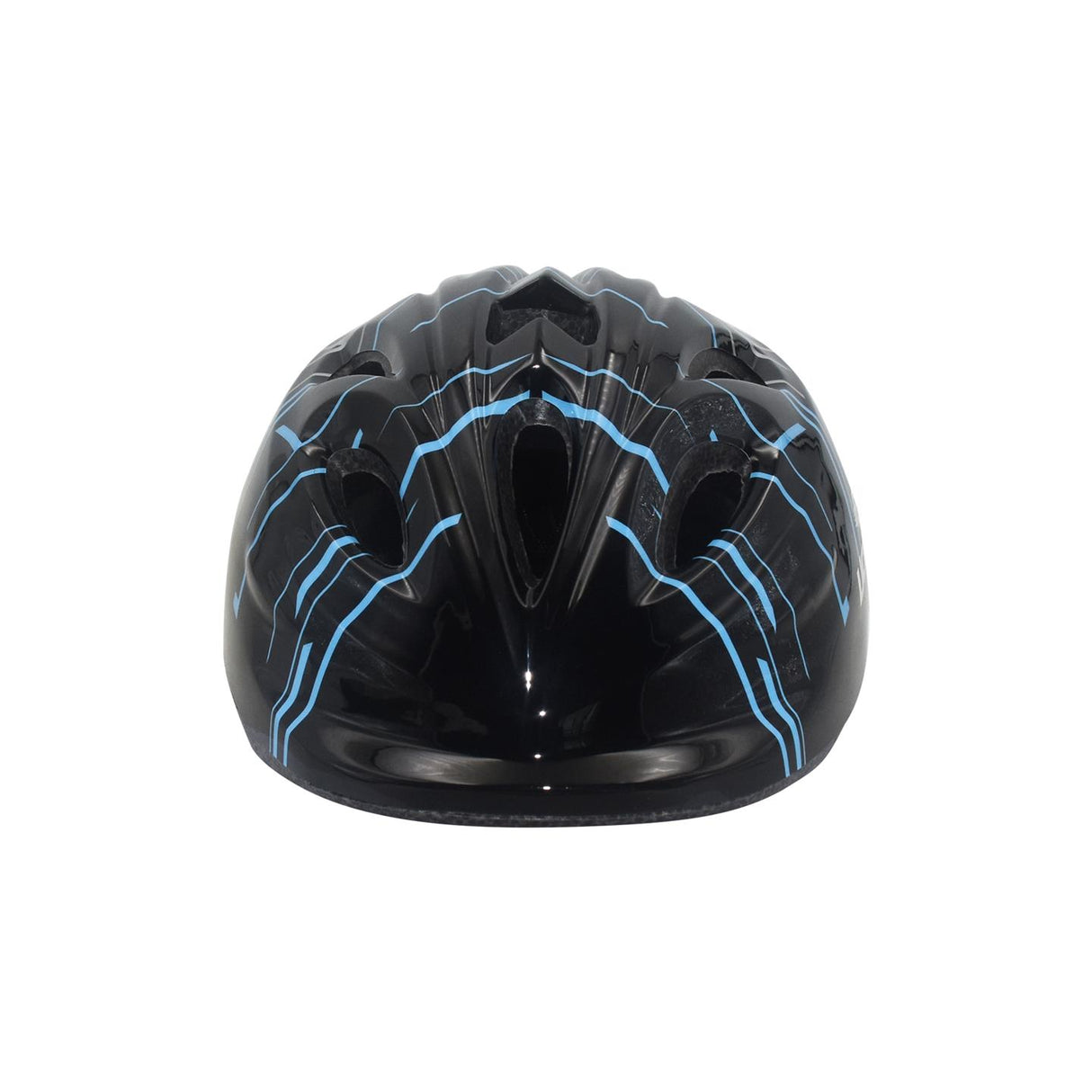 Volare Fahrradhelm für Kinder in edlem schwarz mit blauen Akzenten, Kopfumfang 47-51 cm
