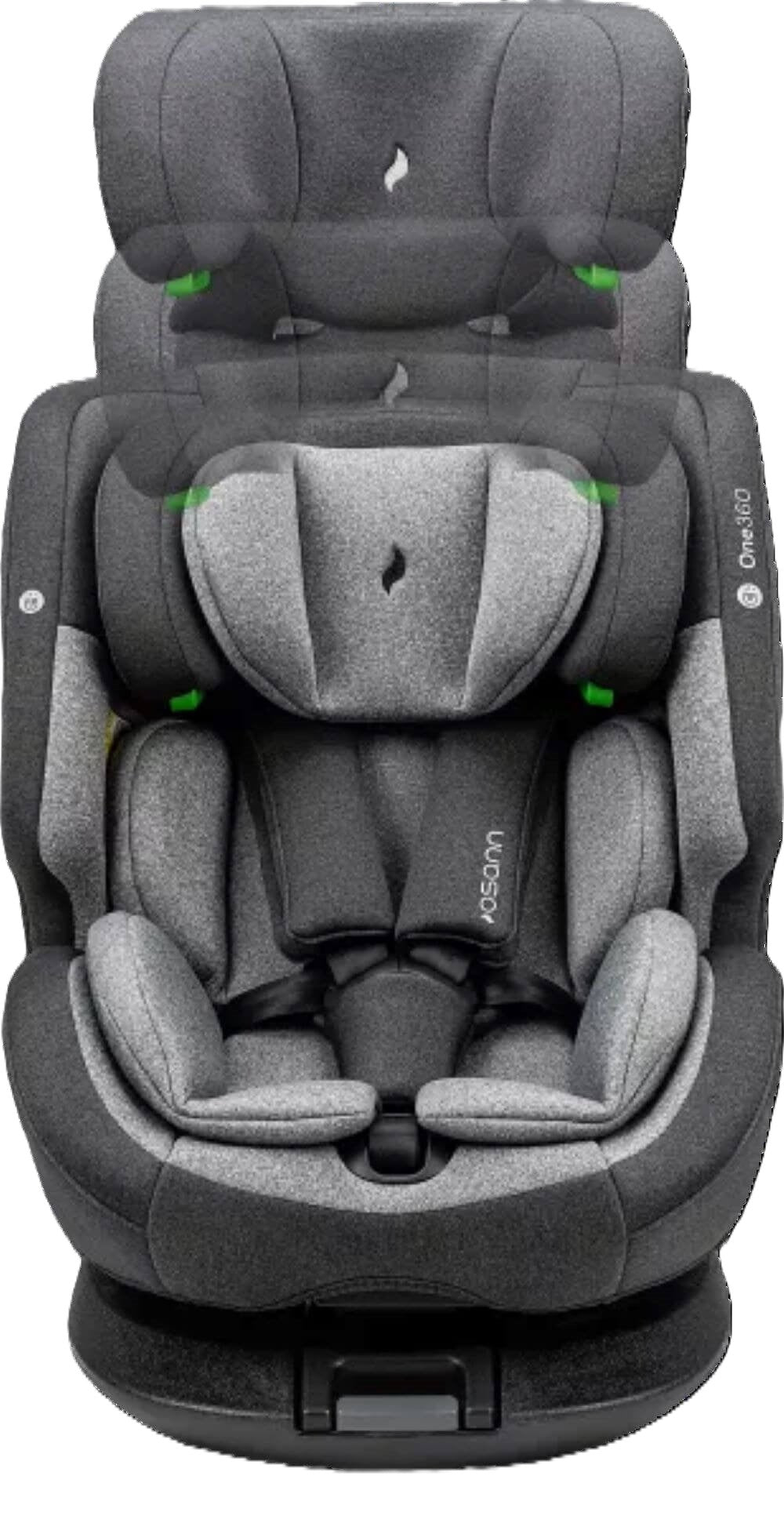 Osann One360° Kindersitz 40–150 cm – 360° drehbar, i-Size R129, Isofix & Top-Tether, Reboarder & vorwärtsgerichtet, 14-fach verstellbar – Universe Grey