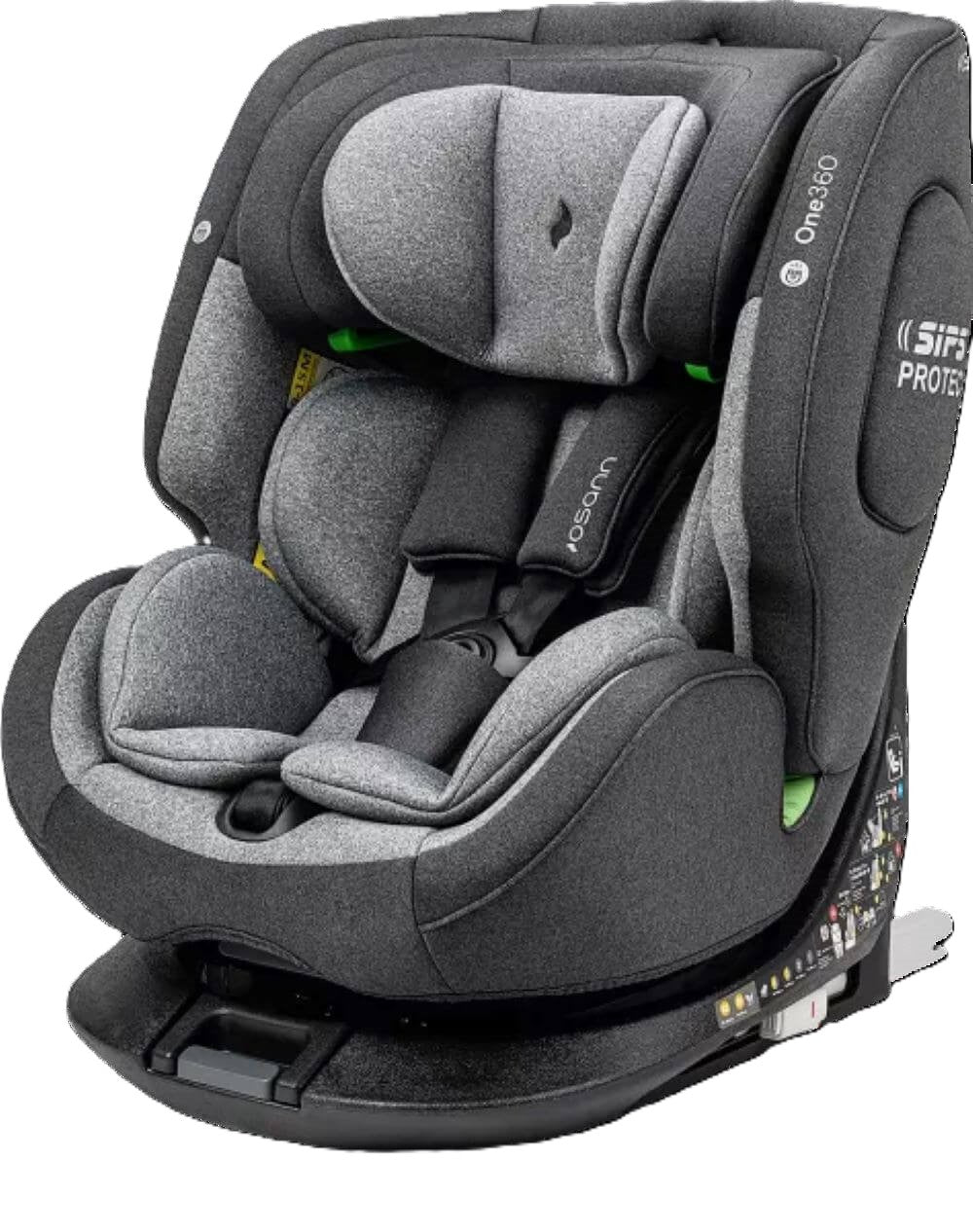 Osann One360° Kindersitz 40–150 cm – 360° drehbar, i-Size R129, Isofix & Top-Tether, Reboarder & vorwärtsgerichtet, 14-fach verstellbar – Universe Grey
