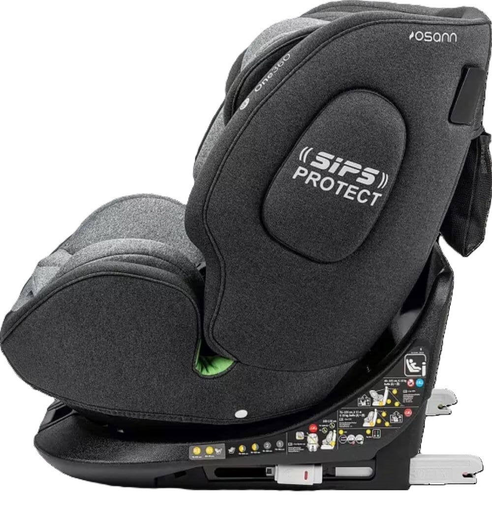 Osann One360° Kindersitz 40–150 cm – 360° drehbar, i-Size R129, Isofix & Top-Tether, Reboarder & vorwärtsgerichtet, 14-fach verstellbar – Universe Grey