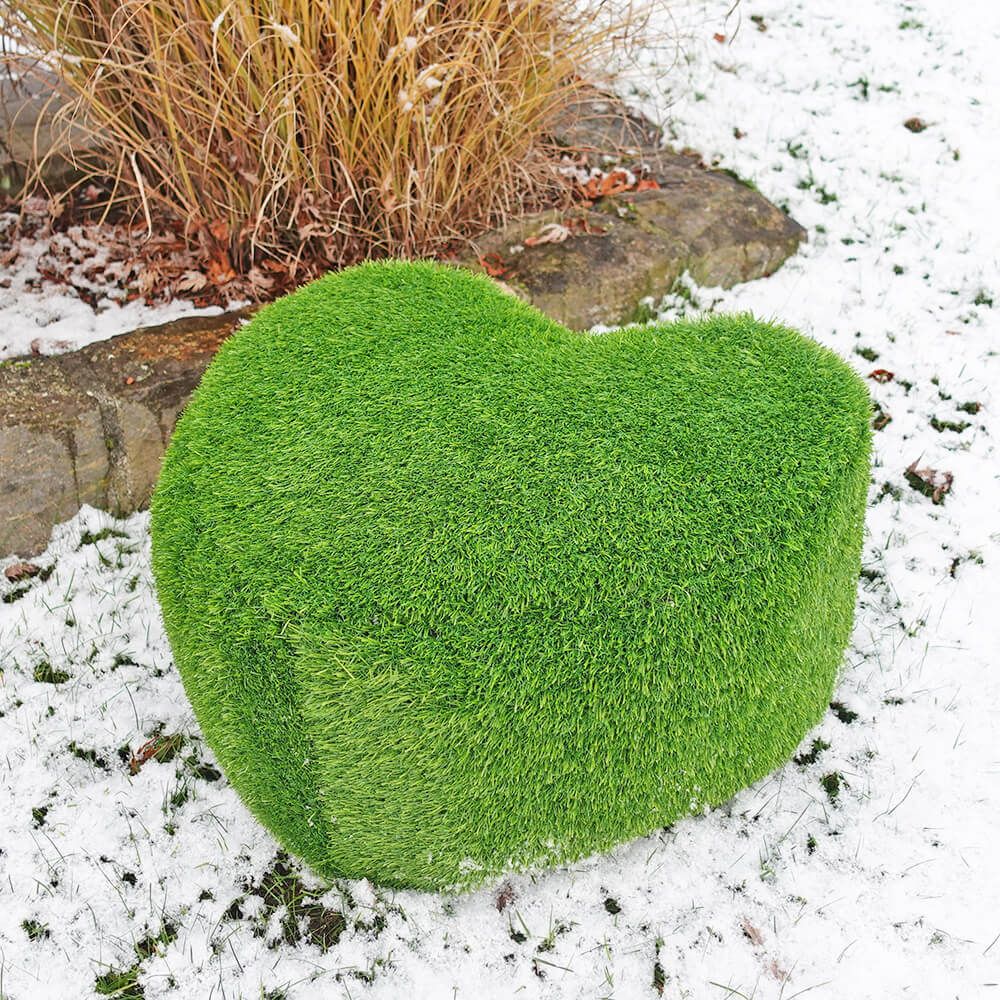AniPlants, Grasfigur, "Möbel", Herz-Hocker, Gartendeko, 35cm