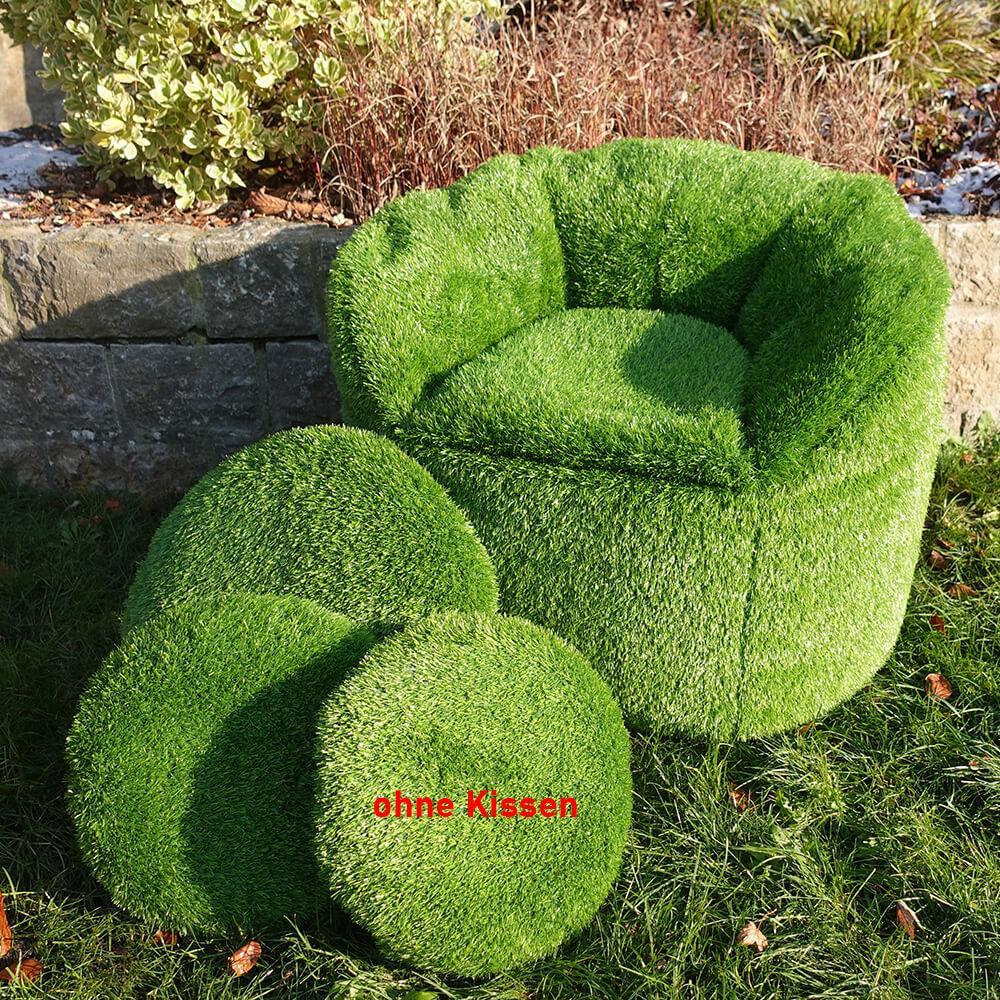 AniPlants, Grasfigur, "Möbel", Sessel m. Armlehne, Gartendeko, 75cm