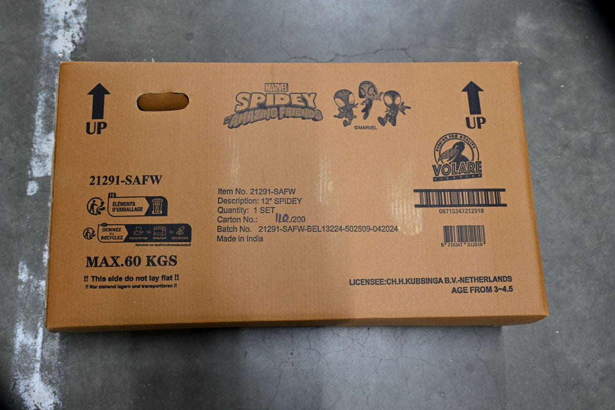 Volare Spidey Kinderfahrrad - Jungen - 12 Zoll - Blau - Zweihandbremsen