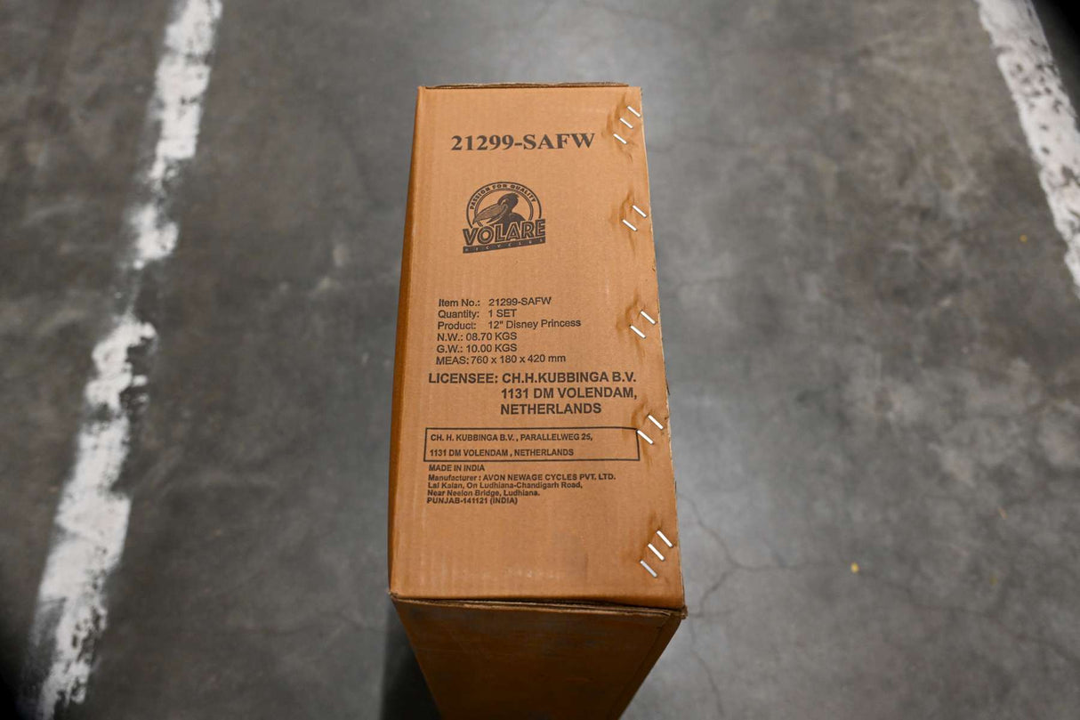 Volare Disney Princess Kinderfahrrad - Mädchen - 12 Zoll - Rosa - Zweihandbremsen