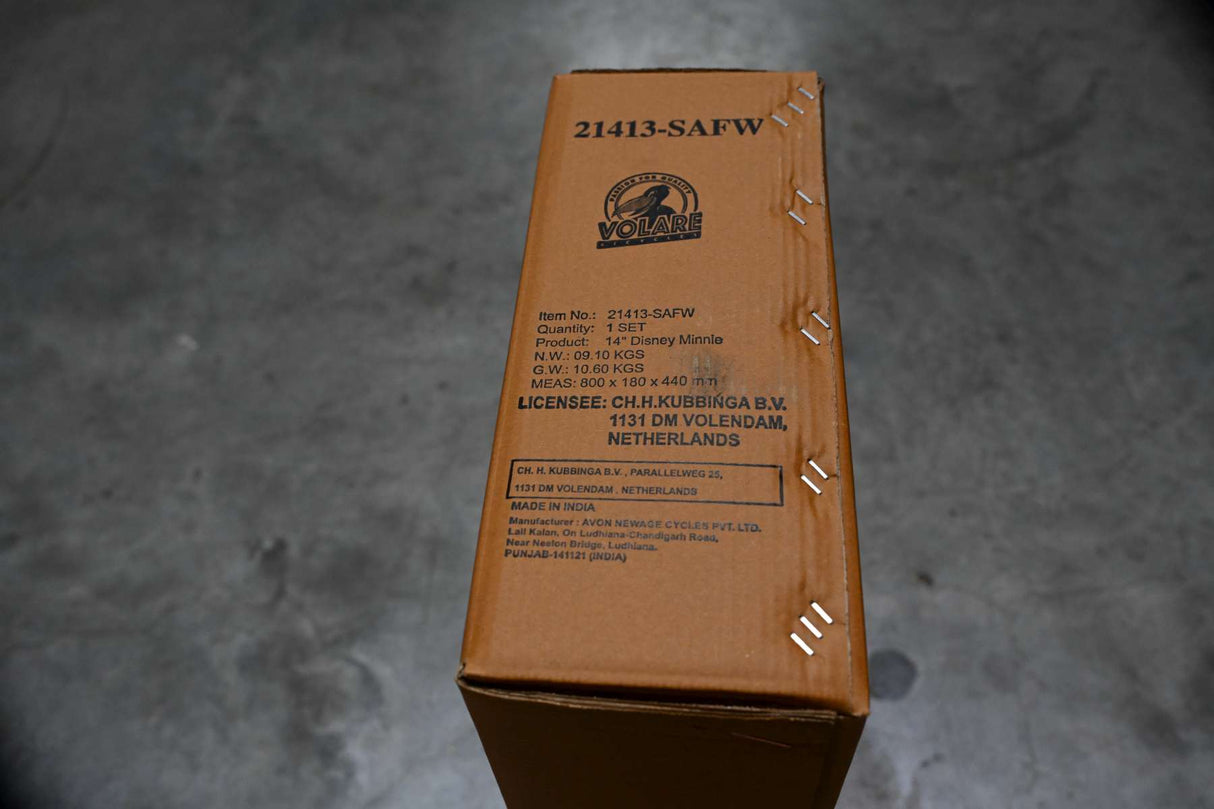 Volare Disney Minnie Kinderfahrrad - Mädchen - 14 Zoll - Rosa - Zwei Handbremsen