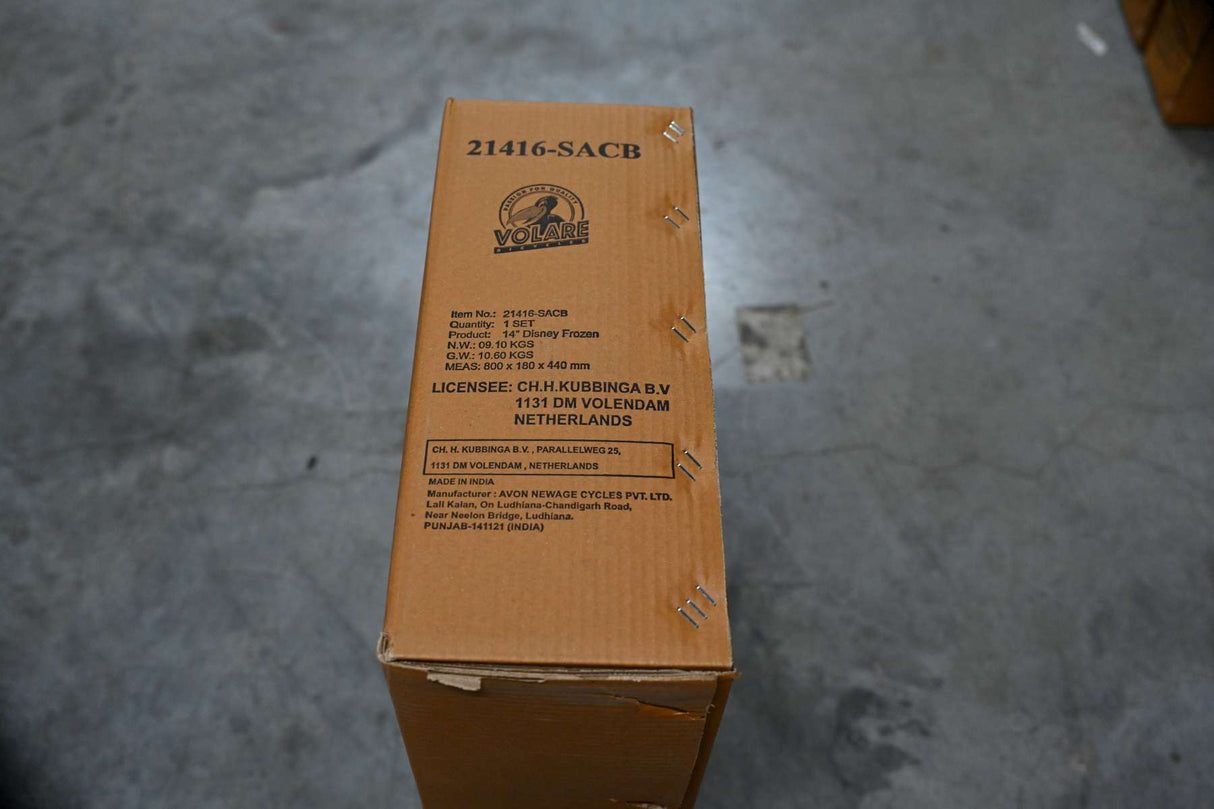 Volare Disney Frozen 2 Kinderfahrrad - Mädchen - 14 zoll- Blau / Lila