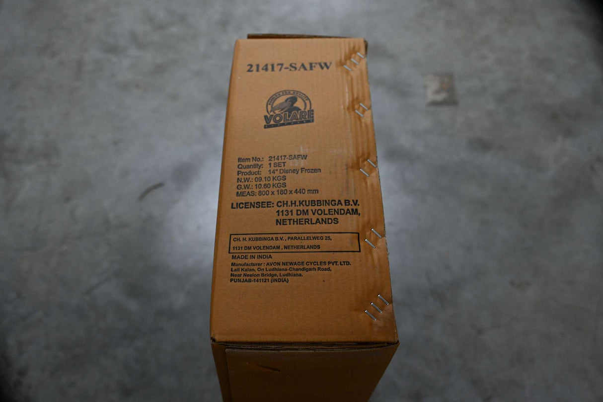 Volare Disney Frozen 2 Kinderfahrrad - Mädchen - 14 Zoll - Blau/Lila - Zweihandbremsen