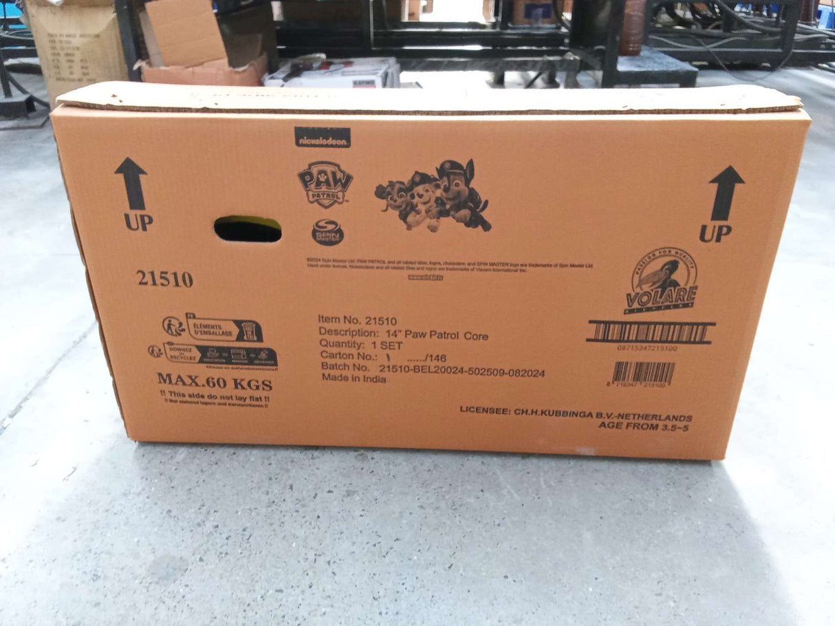 Volare Paw Patrol Kinderfahrrad - Jungen - 14 Zoll - Blau - Zwei handbremsen