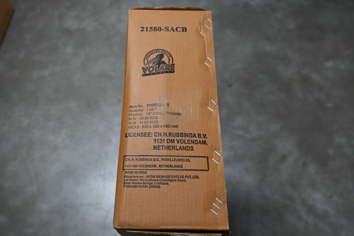 Volare Disney Princess Kinderfahrrad für Mädchen - 16 Zoll in Rosa für Kinder von 4 bis 6 Jahren