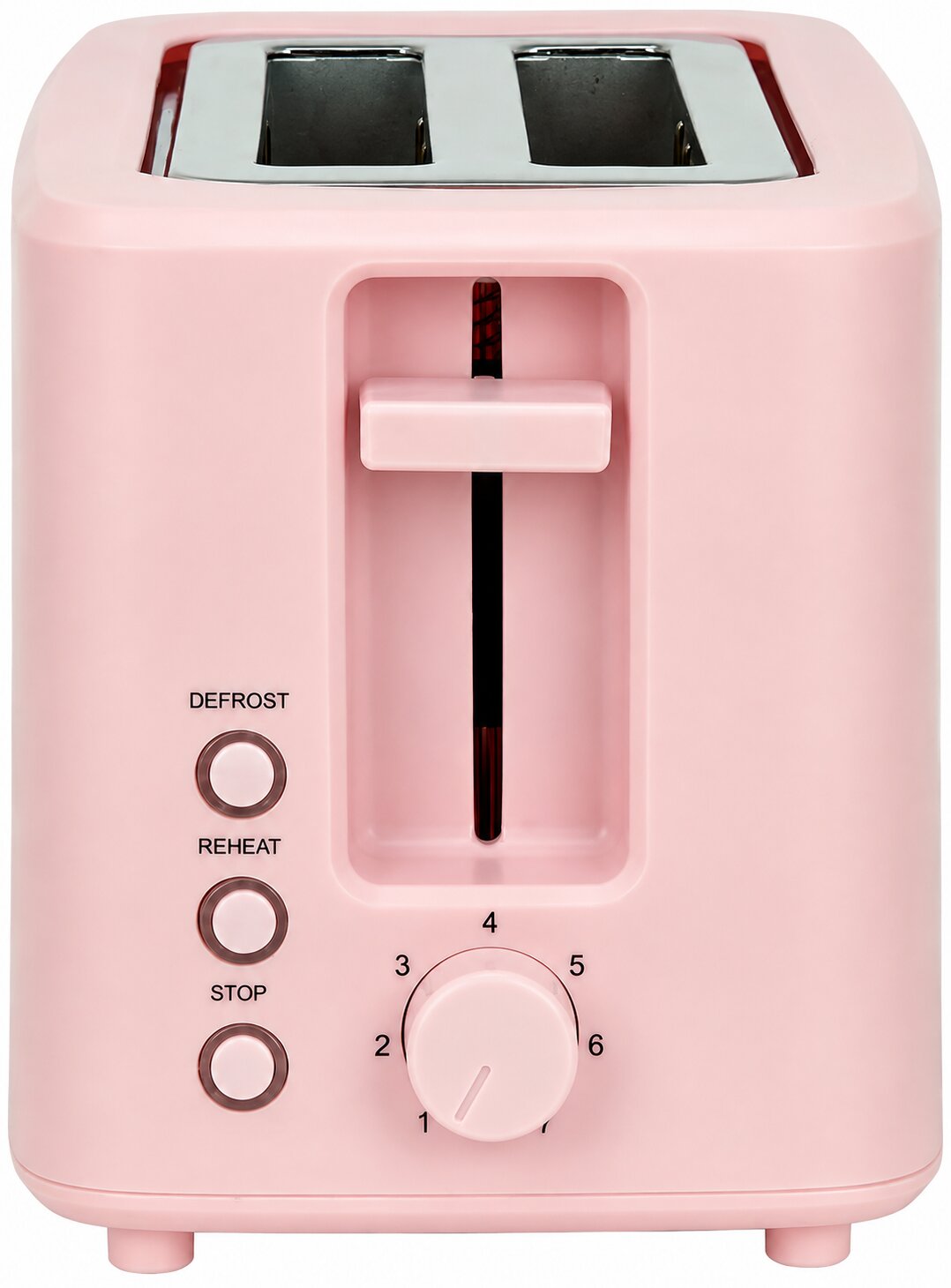 Jocca Toaster in Rosa Ansicht auf die Einstelltaste