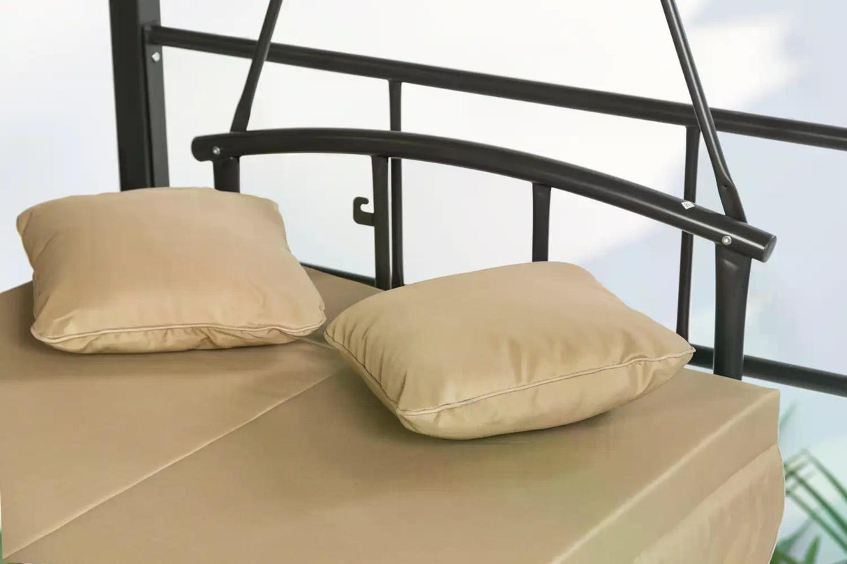 PureHaven Hollywoodschaukel Toskana – Gartenliege für 3 Personen, verstellbare Rückenlehne, inkl. Sitzauflage, wetterfest