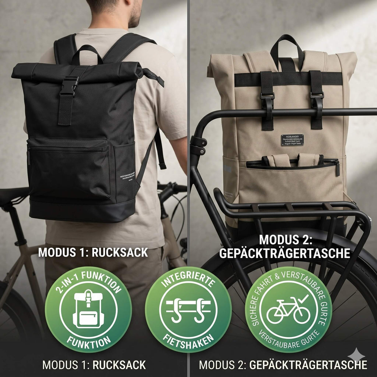 USPs des Rucksacks für alle Farben