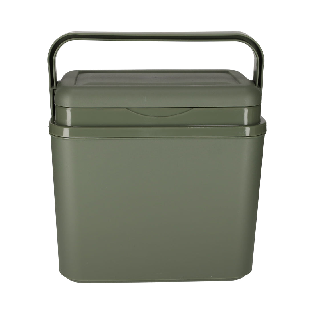 Vorderansicht der Norländer Kühlbox in der Farbe Grün zur Präsentation des frischen, naturnahen Designs.