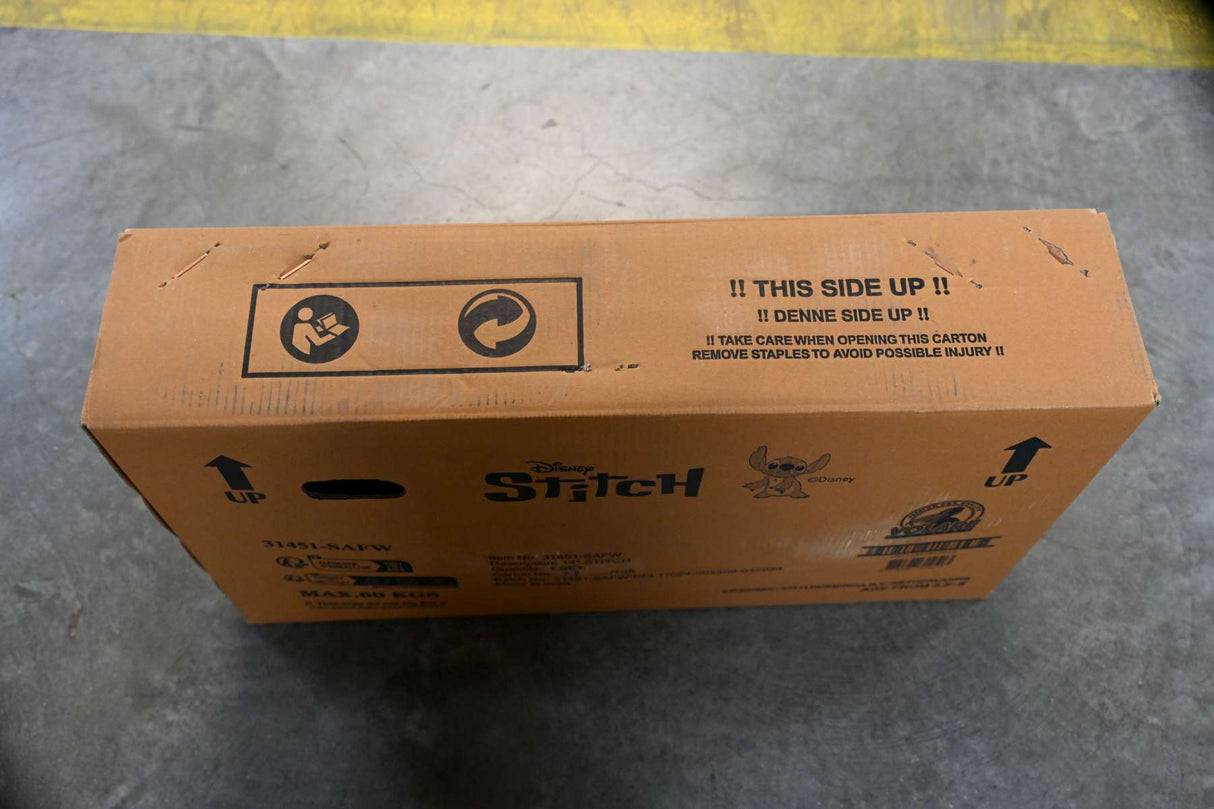 Volare Disney Stitch Kinderfahrrad - Mädchen - 14 Zoll - Creme Koralle Blau - Zweihandbremsen