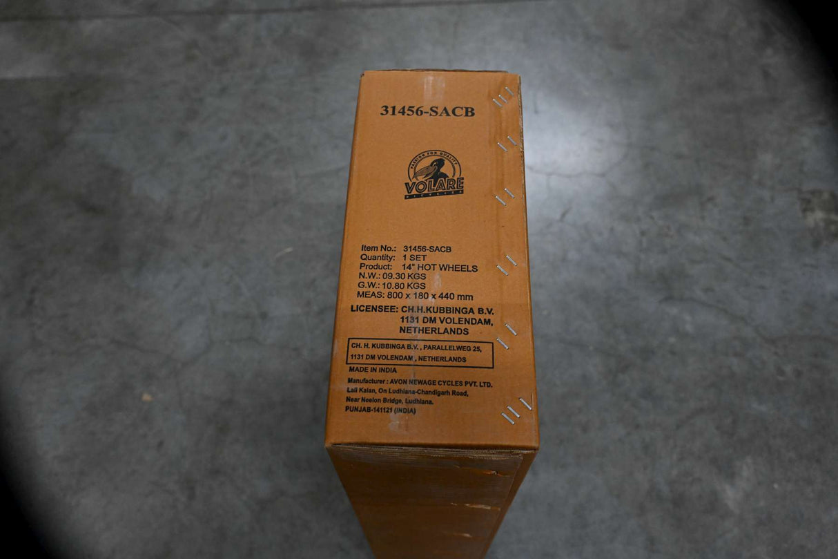 Volare Hot Wheels Kinderfahrrad für Jungen - 14 Zoll in Schwarz, Orange und Blau