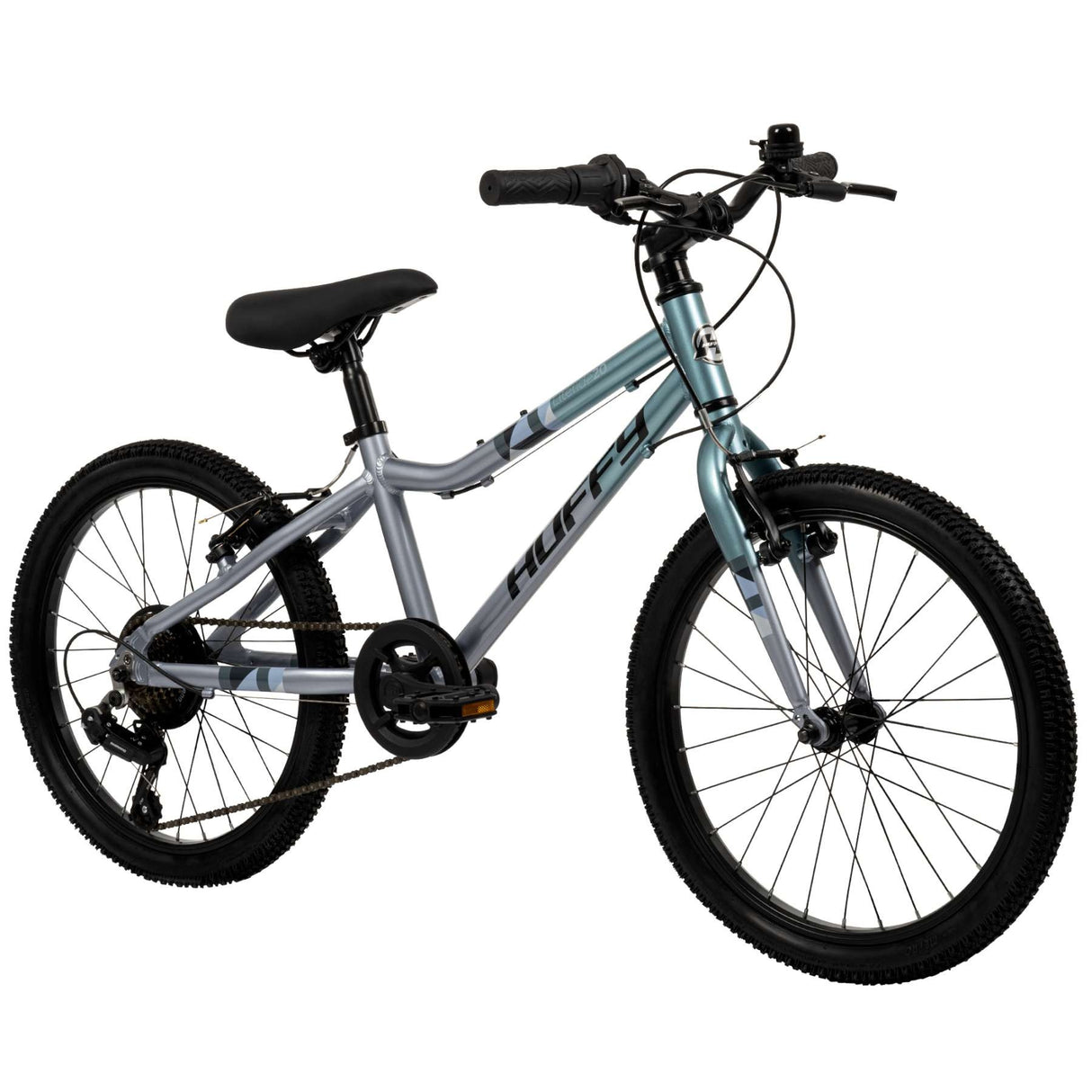 Kinderfahrrad in Blau mit 20-Zoll-Rädern und schwarzem Sattel