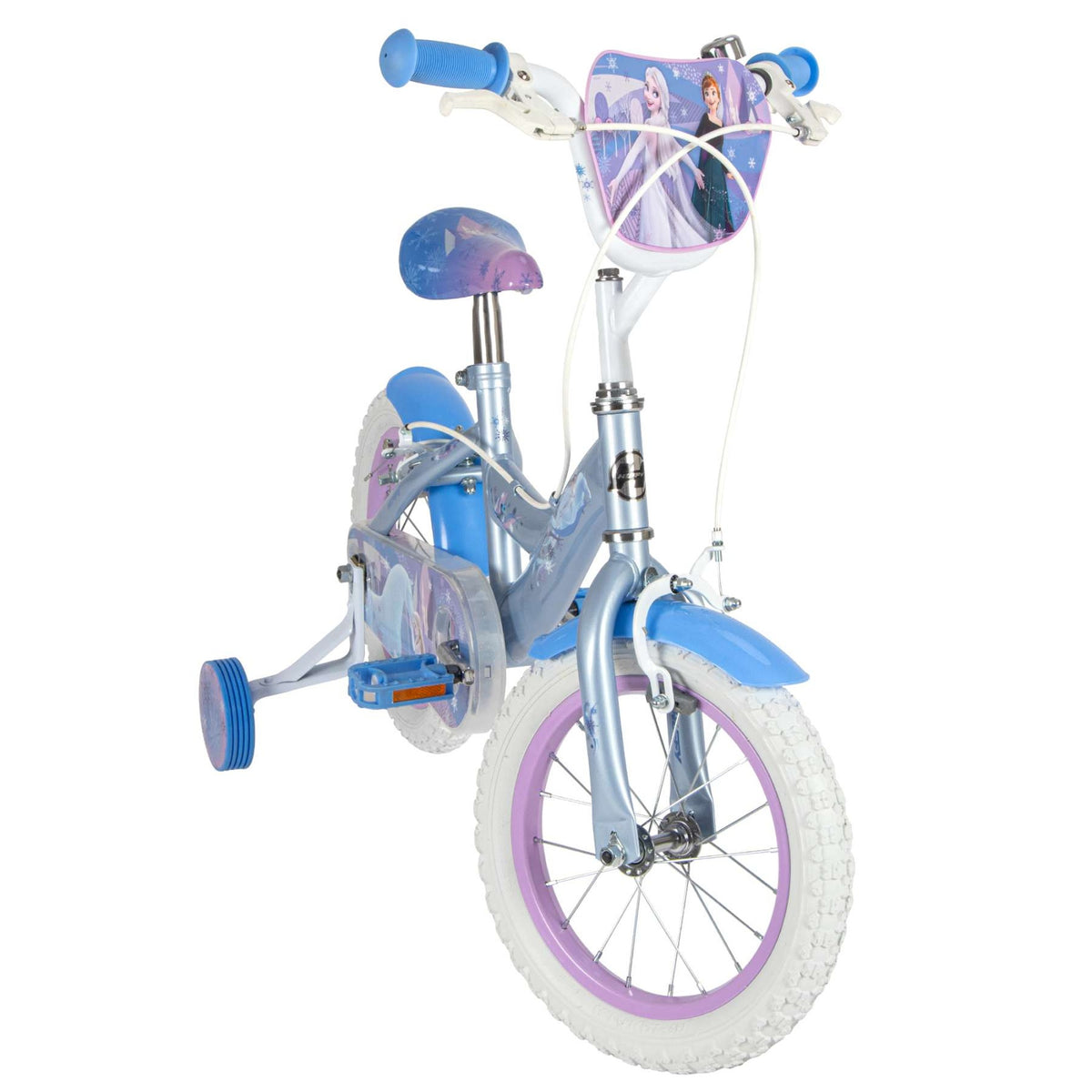 Volare Disney Die Eiskönigin 2 Kinderfahrrad 14 Zoll Blau-Lila mit Handbremsen