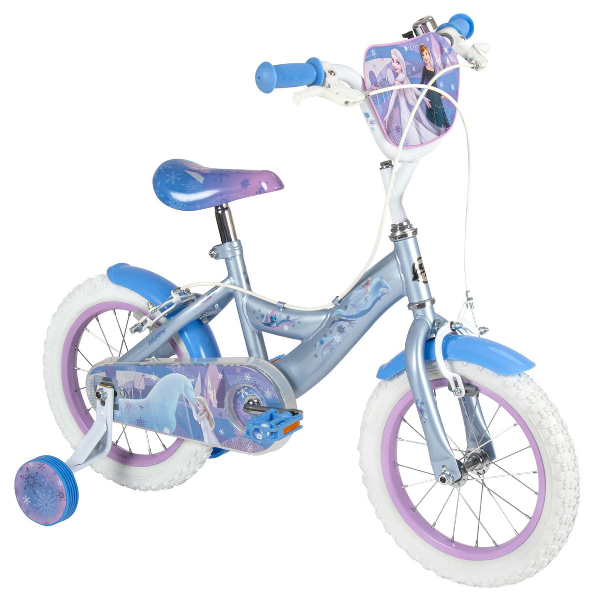Volare Disney Die Eiskönigin 2 Kinderfahrrad 14 Zoll Blau-Lila mit Handbremsen