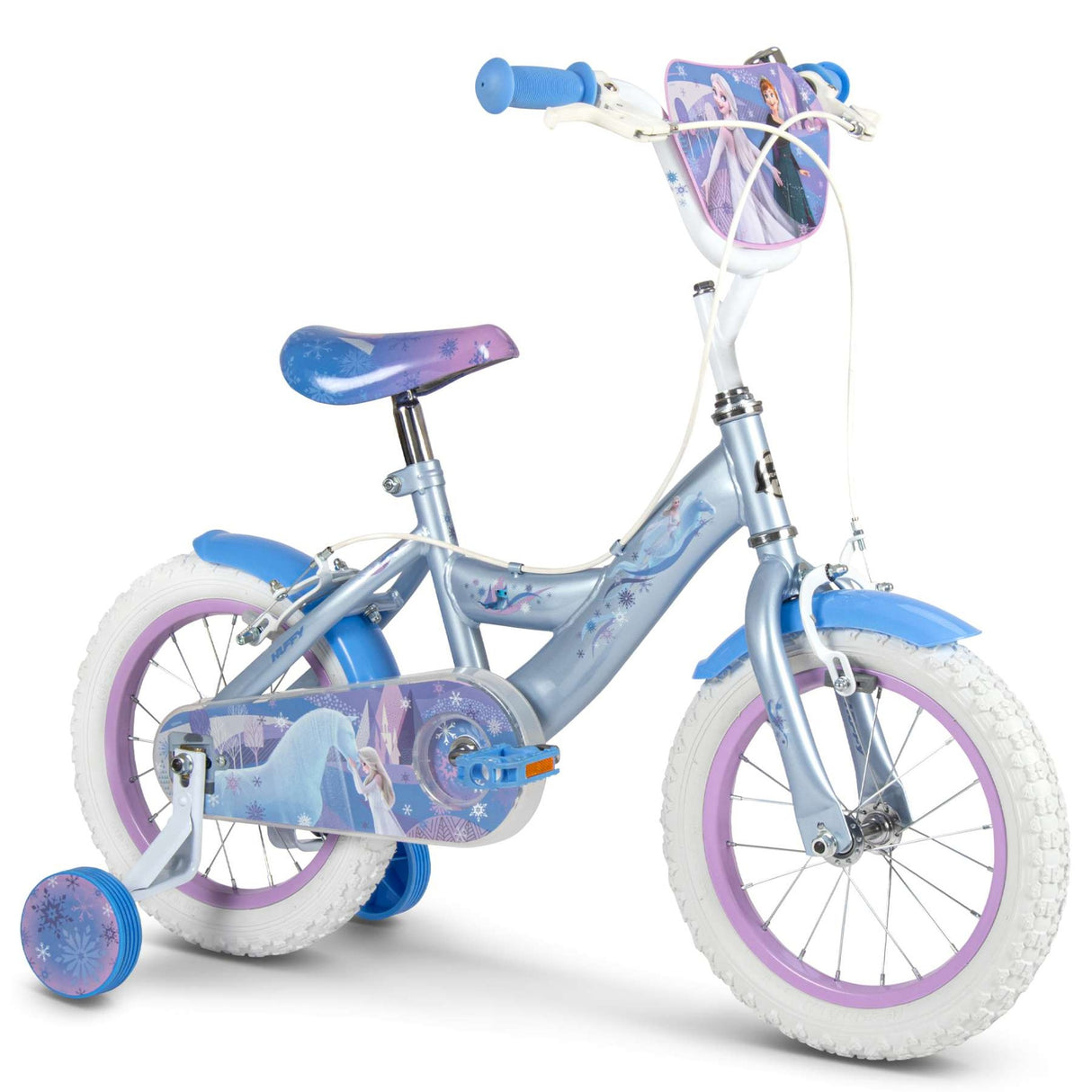 Volare Disney Die Eiskönigin 2 Kinderfahrrad 14 Zoll Blau-Lila mit Handbremsen