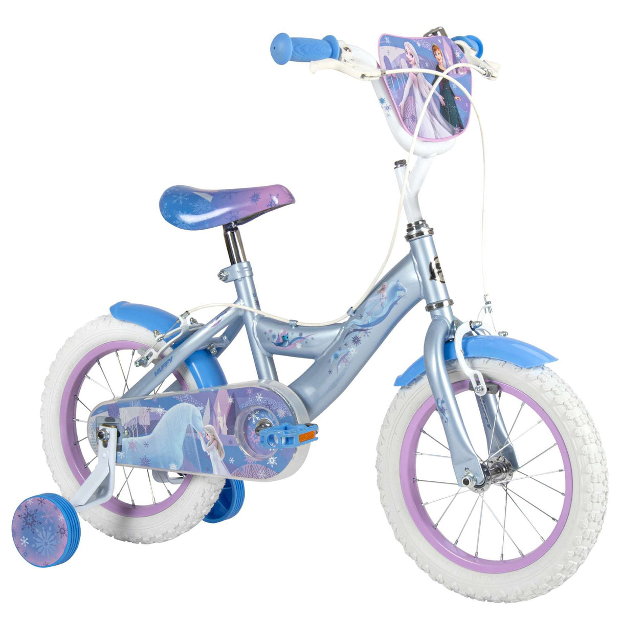 Volare Disney Die Eiskönigin 2 Kinderfahrrad 14 Zoll Blau-Lila mit Handbremsen
