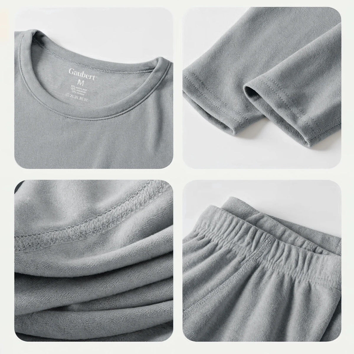 Rückansicht: Gaubert Herren Thermo-Unterwäsche Set – perfekte Passform dank 4-Wege-Stretch