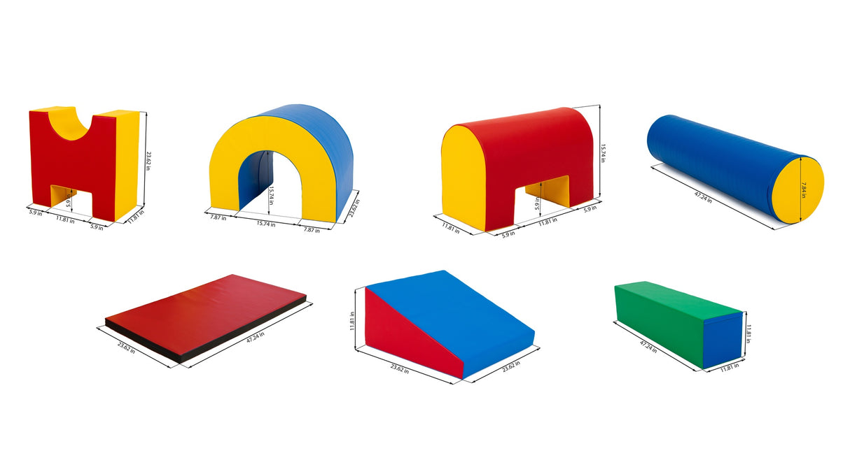 Bunte Schaumstoffspielzeuge in verschiedenen Formen und Größen für Kinder