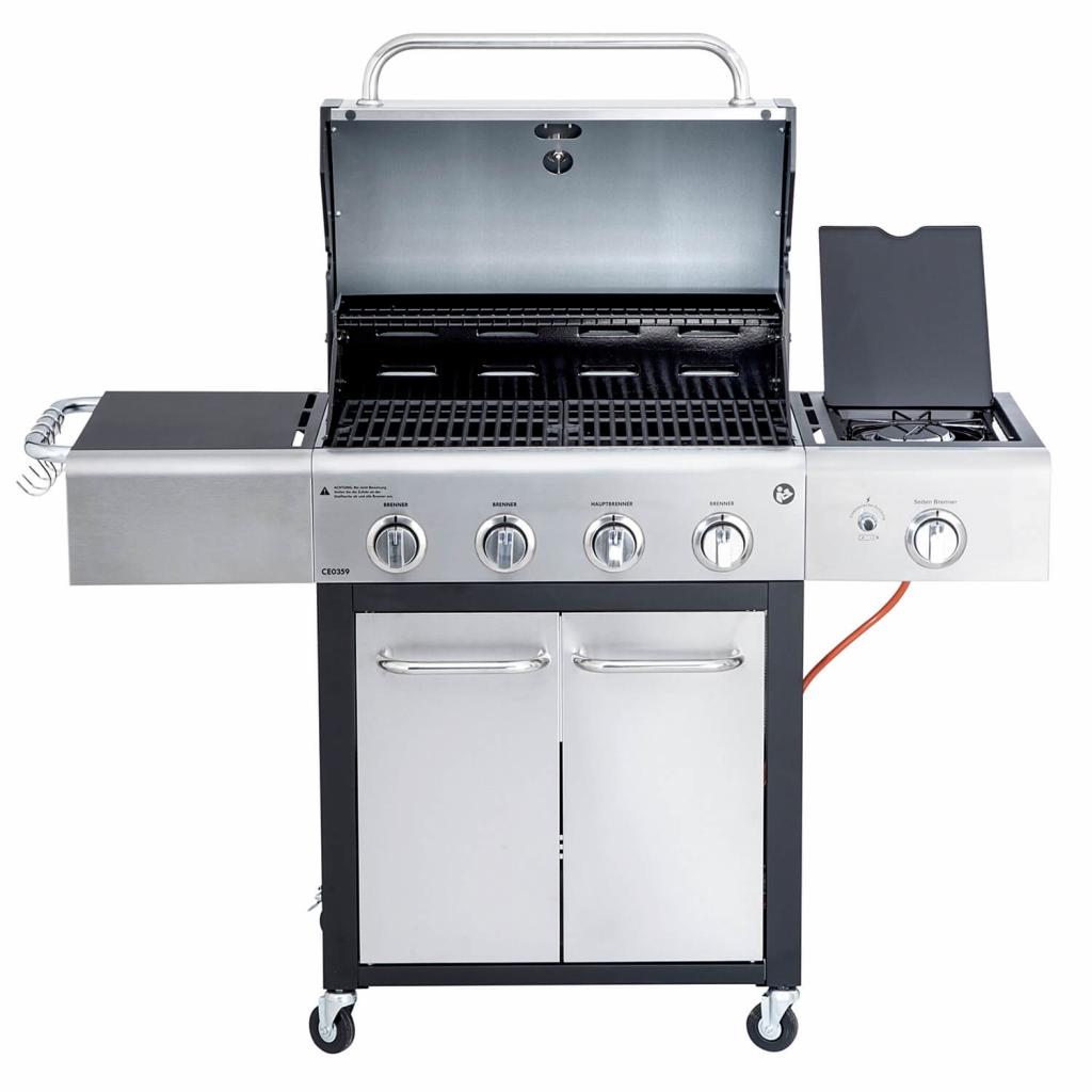 Gasgrill ALL'GRILL FESTIVAL für Einsteiger in Edelstahl-schwarz : 4-flammiger Grill mit 15,5 kW Leistung und großzügiger Grillfläche