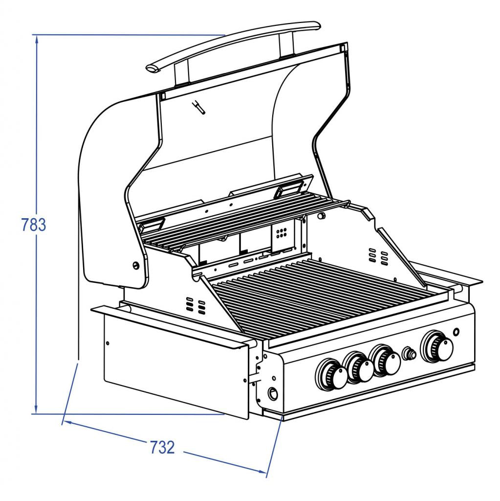 Hochwertiger Edelstahl Gas-Grill TOP LINE - ALL'GRILL CHEF M mit 3 Brennern, Backburner und Air System: Top-Einsteiger