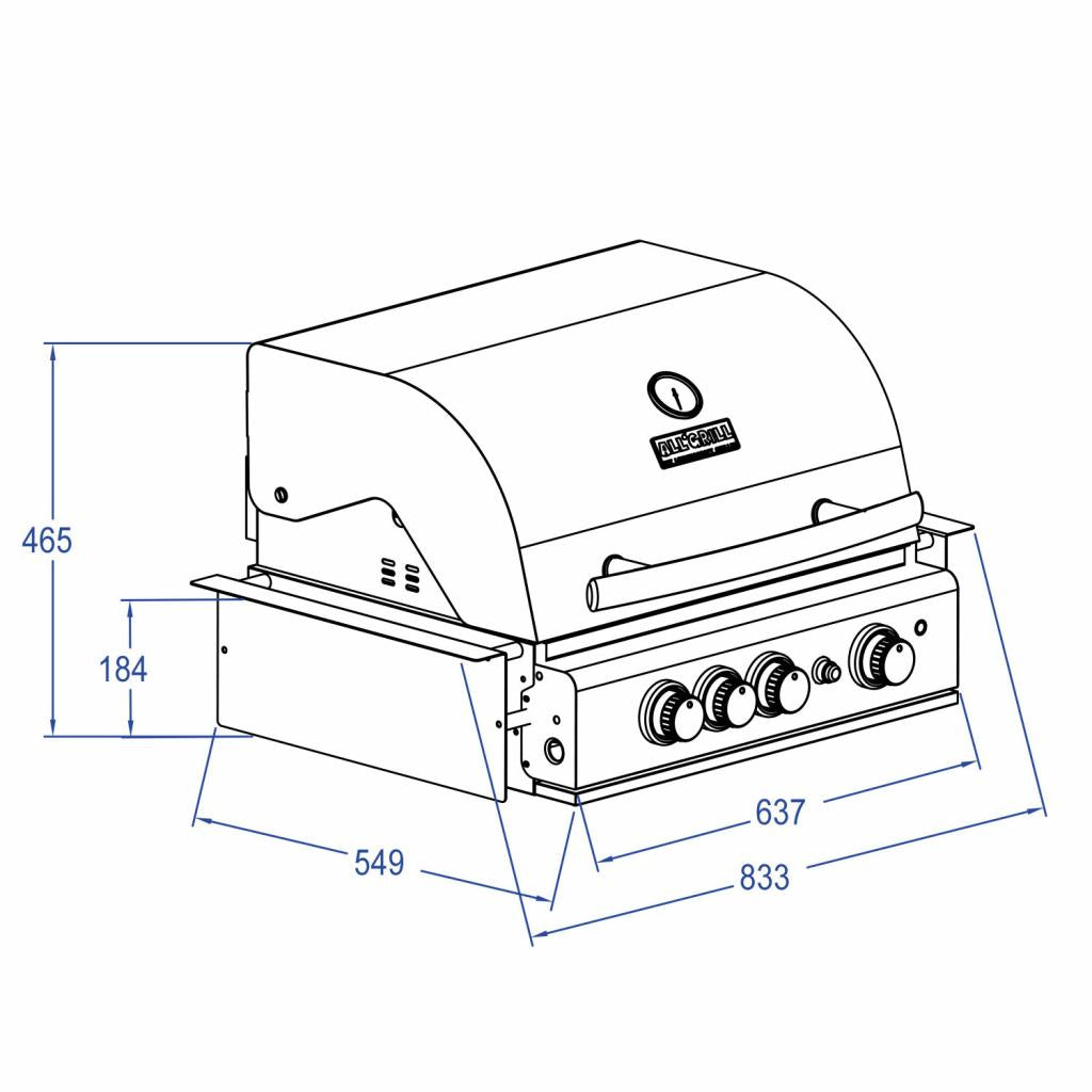 Hochwertiger Edelstahl Gas-Grill TOP LINE - ALL'GRILL CHEF M mit 3 Brennern, Backburner und Air System: Top-Einsteiger