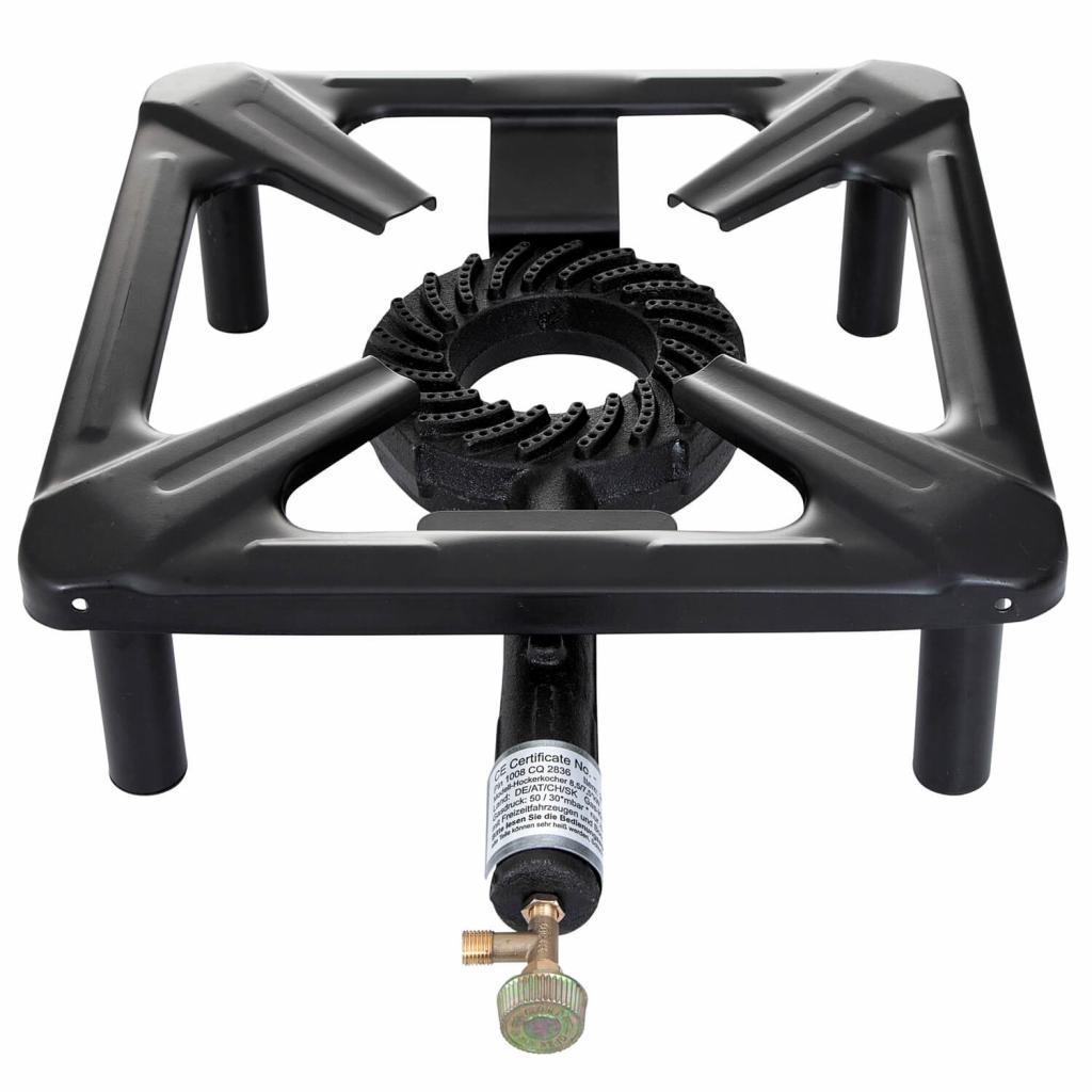 Kompakter Hockerkocher 30x30x14 cm für Camping und Freizeit - Leistung 4 kW, ohne Zündsicherung