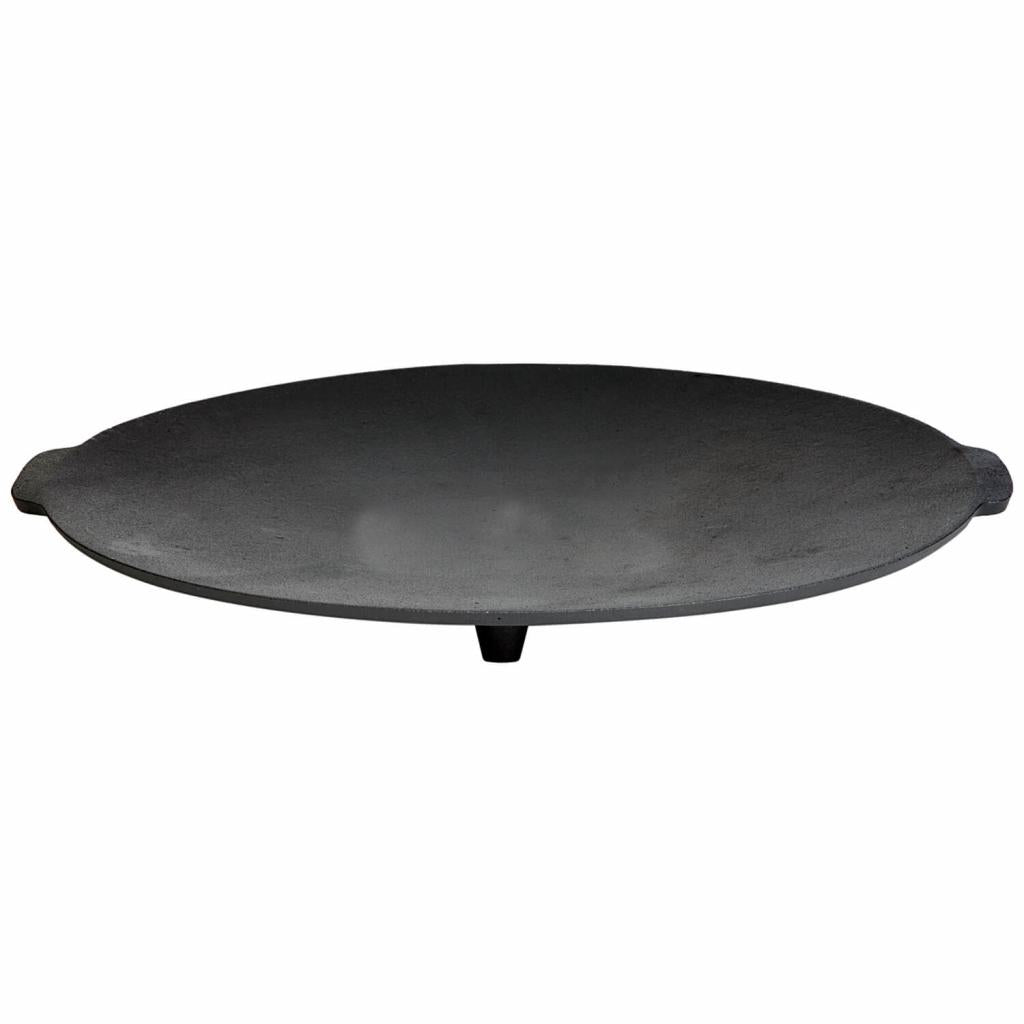 Massive Gussschale Ø 45 cm, 4 cm tief, 23 cm hoch, mit abnehmbaren Füßen: Robuste Gusseisen Feuerschale für Koch- und Grill-Einsätze