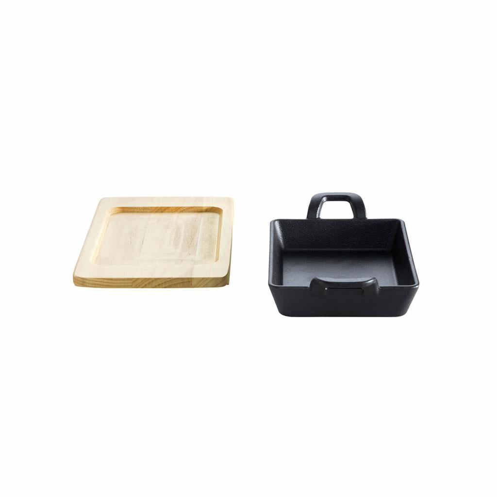Leichte Gusseisen-Minipfanne 14x14cm für alle Herdarten inkl. Induktion - Robust und strapazierfähig - Ideal zum Braten und Grillen