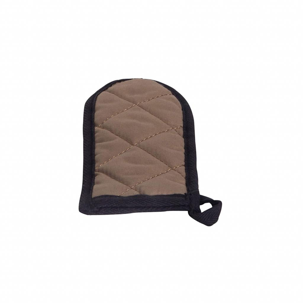 Hitzebeständiger Stiel- und Pfannengriffschutz 14 x 5 cm - dunkelbeige - für Gusseisengeschirr - langlebig und robust - 100% Polyester - bis Ø 28 cm