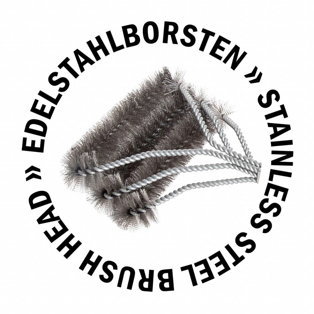 ALL'GRILL BBQ Grillbürste mit 3er-Edelstahlbürstenkopf, 43 cm Gesamtlänge, für effektive Reinigung von Gas-, Holzkohle- und Elektrogrills