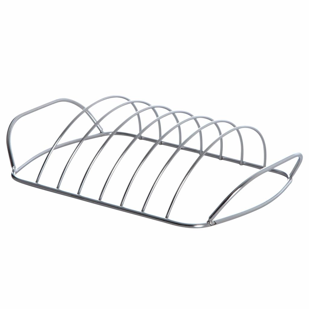 Kompakter Edelstahl Spareribs-Halter 30x18x8 cm für Grill, Smoker und Backofen
