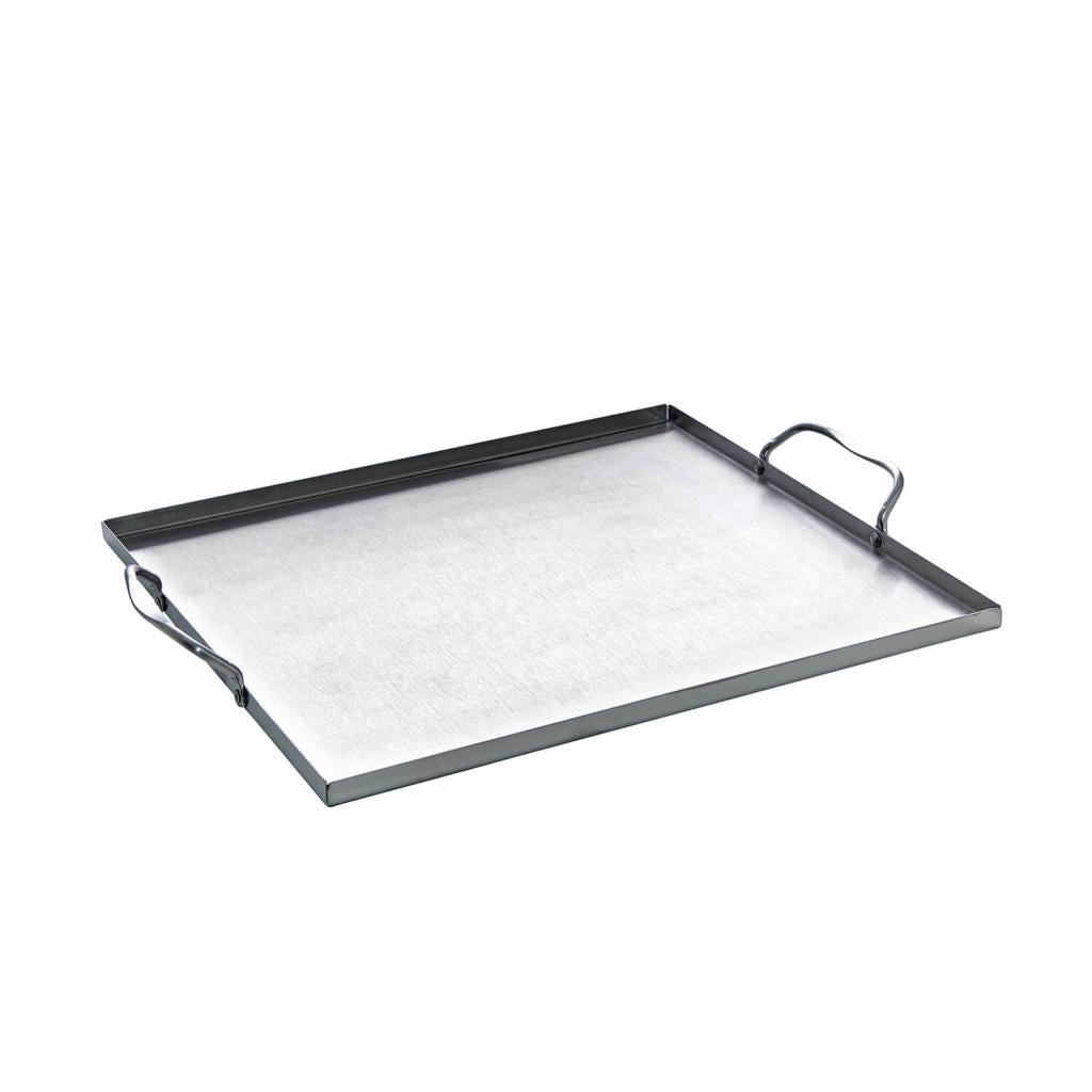 Robuste Edelstahl Grillwanne mit Griffen - Vielseitig einsetzbar - Einfach zu reinigen - Abmessungen:  31 x 27 x 1 cm