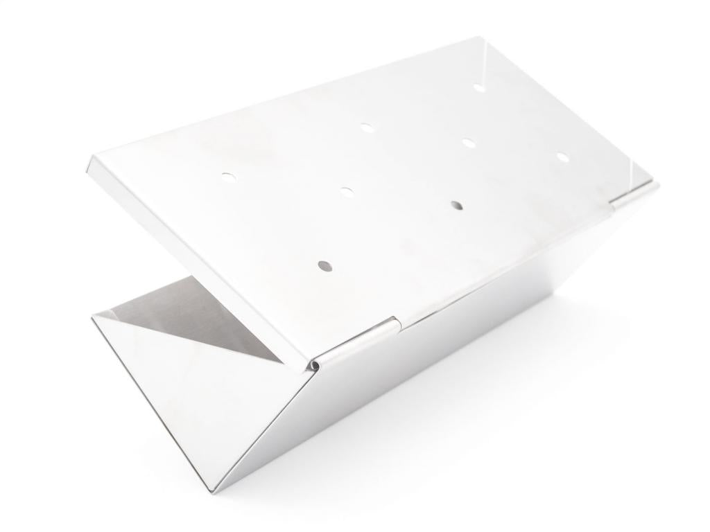 Räucherbox aus Edelstahl 22 x 10 x 5,5 cm mit Klappdeckel für Gas- und Holzkohlegrill: Ideal zum Aromatisieren von Grillgut