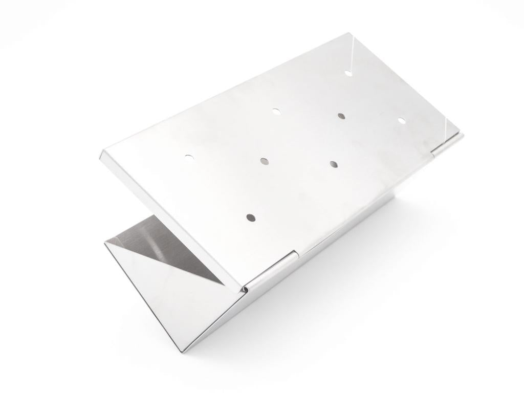 Räucherbox aus Edelstahl 22 x 10 x 5,5 cm mit Klappdeckel für Gas- und Holzkohlegrill: Ideal zum Aromatisieren von Grillgut