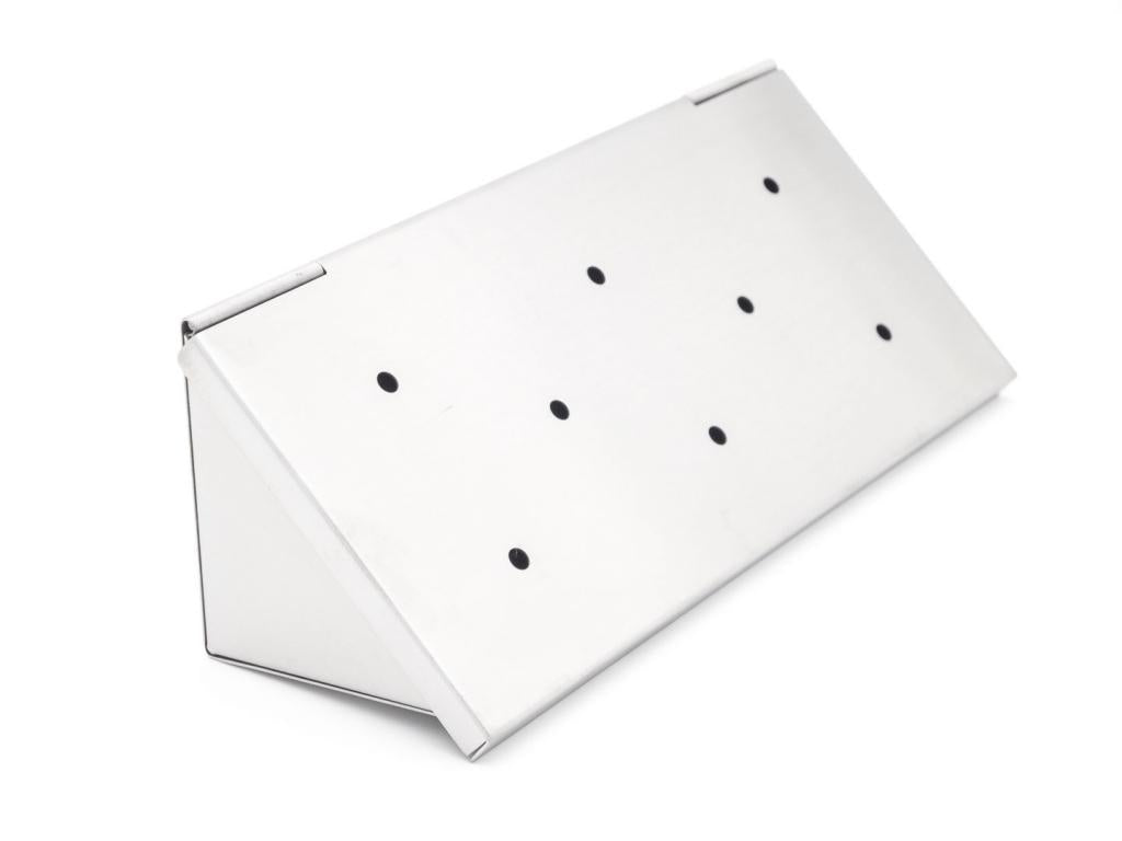Räucherbox aus Edelstahl 22 x 10 x 5,5 cm mit Klappdeckel für Gas- und Holzkohlegrill: Ideal zum Aromatisieren von Grillgut